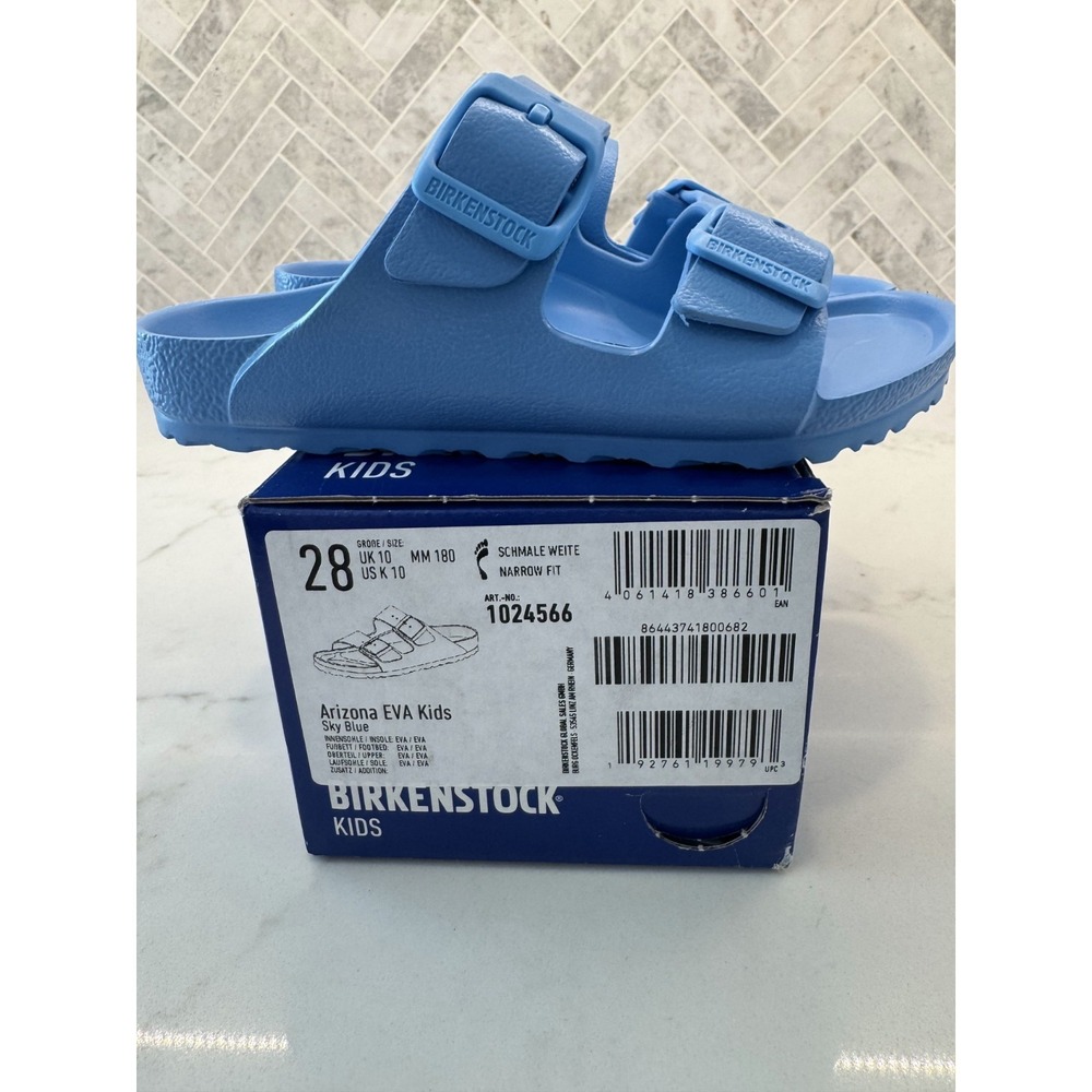 Birkenstock Arizona EVA Sandals Kids Youth Size 10 28 Sky Blue Slip On Slides